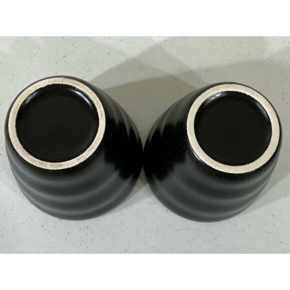 Japanese Ceramic Tea Cups Yunomi Set Two Pair Coffee Brown Beige Mug Vintage‎ - Picture 6 of 12